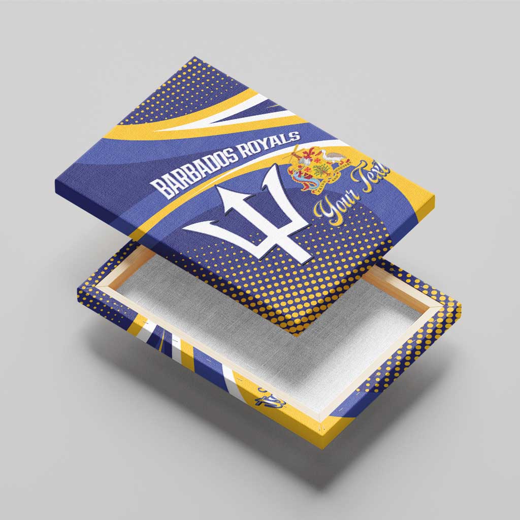 Custom Barbados Royals Cricket Canvas Wall Art Go Champions Tridents Yellow Version