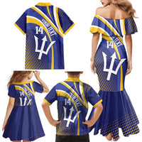 Custom Barbados Royals Cricket Family Matching Mermaid Dress and Hawaiian Shirt Go Champions Tridents Yellow Version