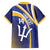 Custom Barbados Royals Cricket Family Matching Off The Shoulder Long Sleeve Dress and Hawaiian Shirt Go Champions Tridents Yellow Version