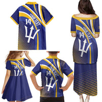 Custom Barbados Royals Cricket Family Matching Puletasi and Hawaiian Shirt Go Champions Tridents Yellow Version