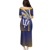 Custom Barbados Royals Cricket Family Matching Puletasi and Hawaiian Shirt Go Champions Tridents Yellow Version