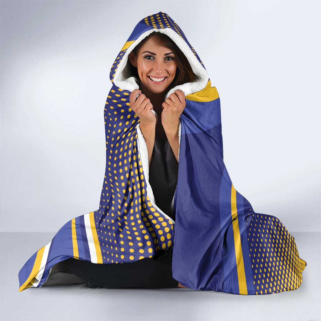 Custom Barbados Royals Cricket Hooded Blanket Go Champions Tridents Yellow Version