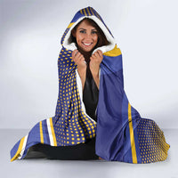 Custom Barbados Royals Cricket Hooded Blanket Go Champions Tridents Yellow Version