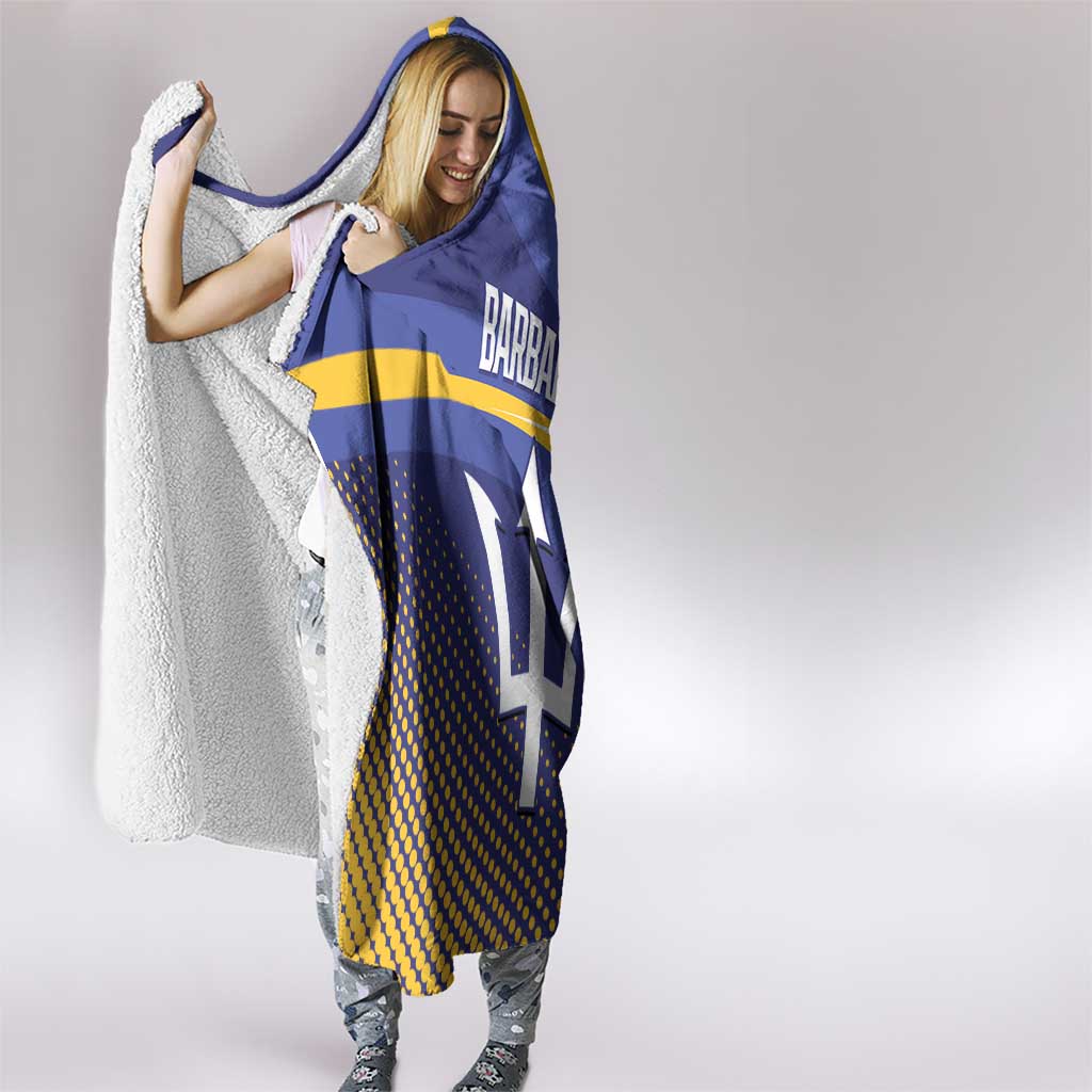 Custom Barbados Royals Cricket Hooded Blanket Go Champions Tridents Yellow Version