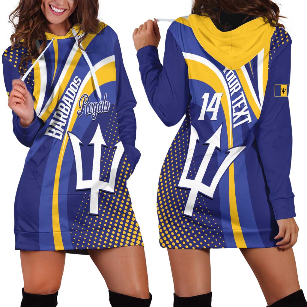 Custom Barbados Royals Cricket Hoodie Dress Go Champions Tridents Yellow Version