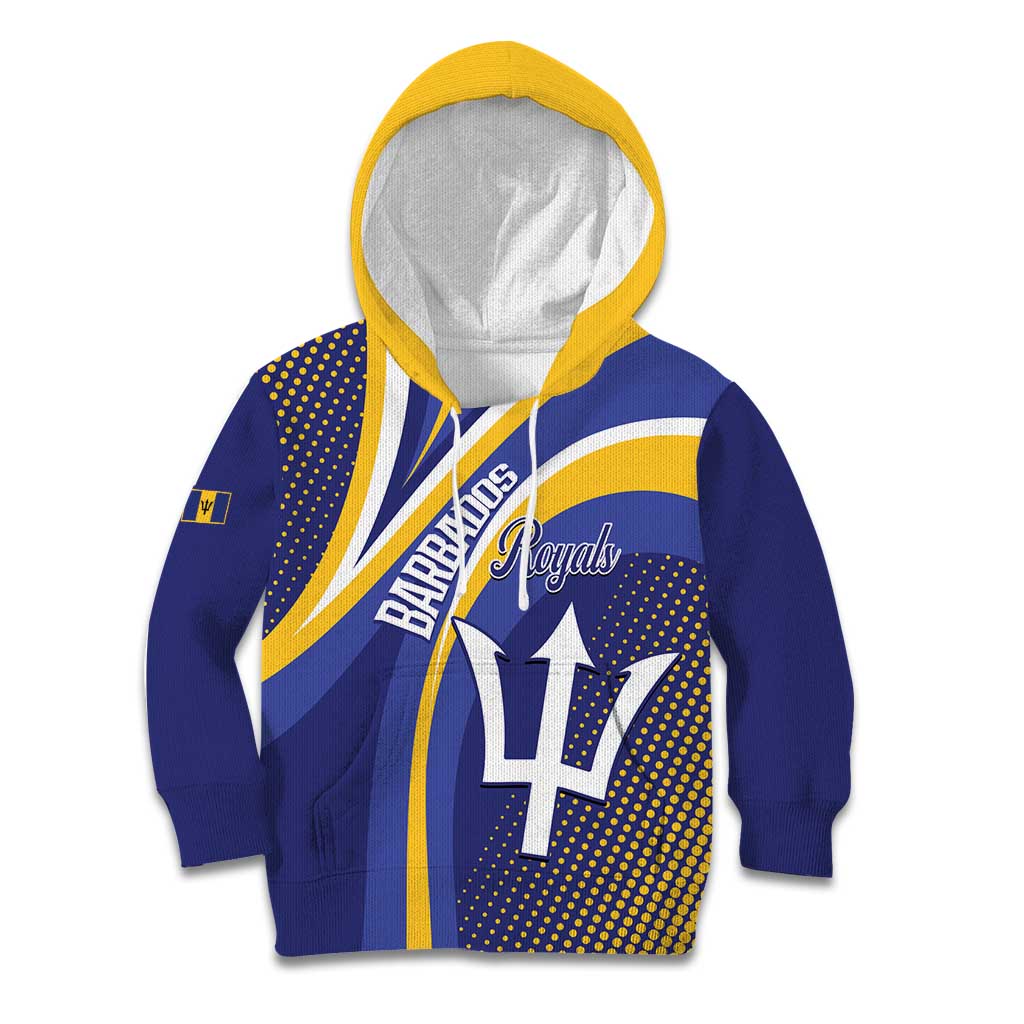 Custom Barbados Royals Cricket Kid Hoodie Go Champions Tridents Yellow Version