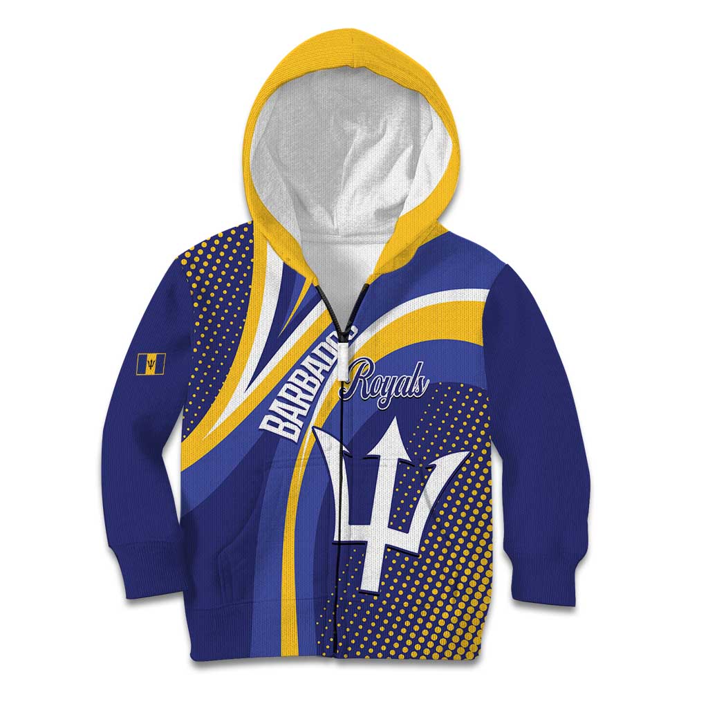 Custom Barbados Royals Cricket Kid Hoodie Go Champions Tridents Yellow Version