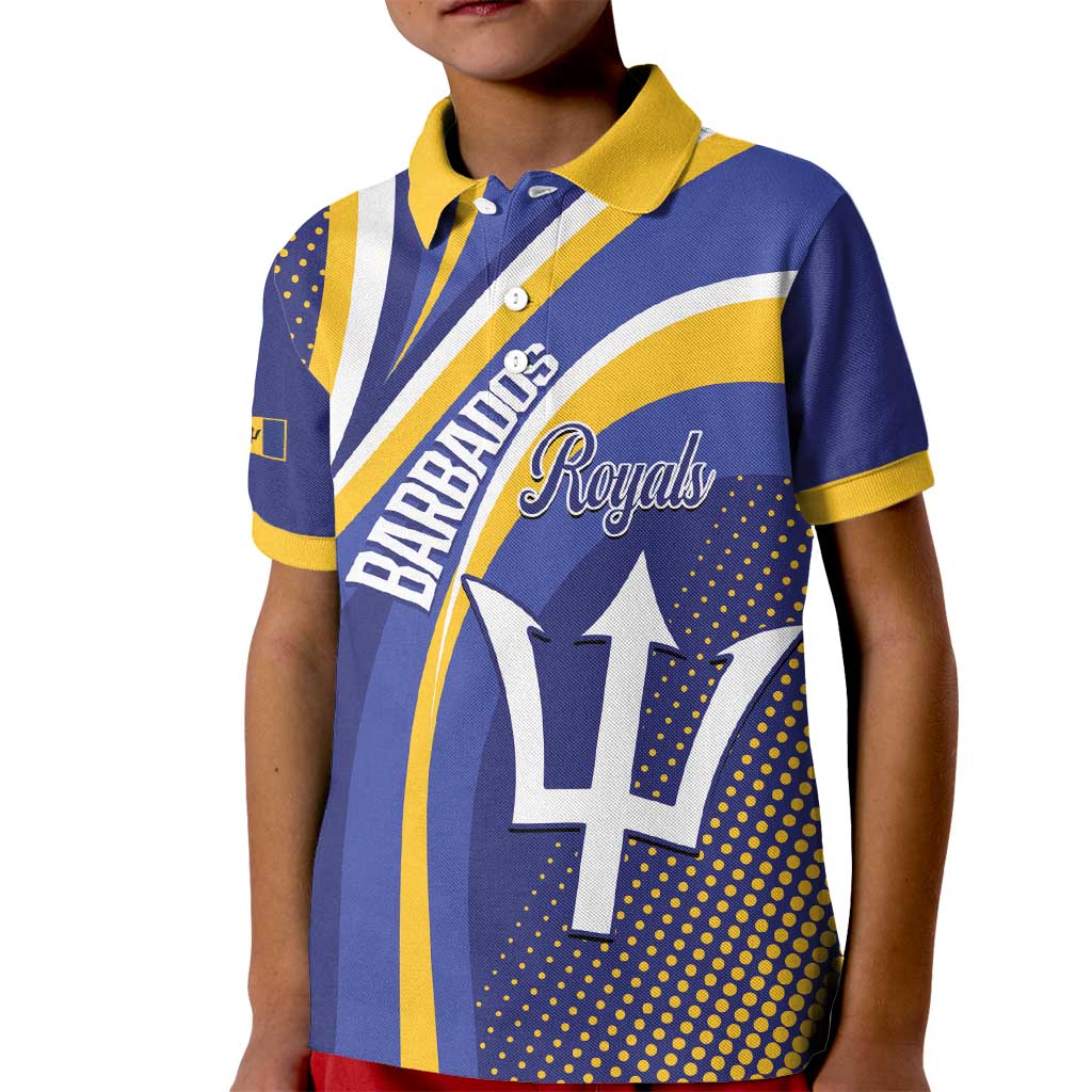 Custom Barbados Royals Cricket Kid Polo Shirt Go Champions Tridents Yellow Version