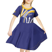 Custom Barbados Royals Cricket Kid Short Sleeve Dress Go Champions Tridents Yellow Version