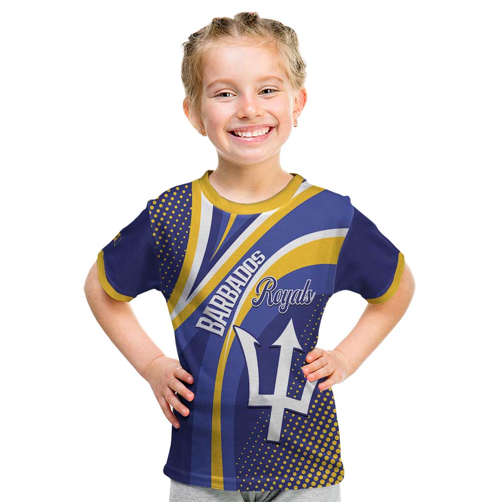 Custom Barbados Royals Cricket Kid T Shirt Go Champions Tridents Yellow Version