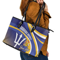 Custom Barbados Royals Cricket Leather Tote Bag Go Champions Tridents Yellow Version