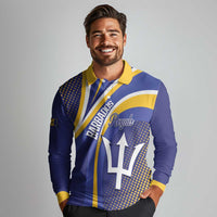 Custom Barbados Royals Cricket Long Sleeve Polo Shirt Go Champions Tridents Yellow Version