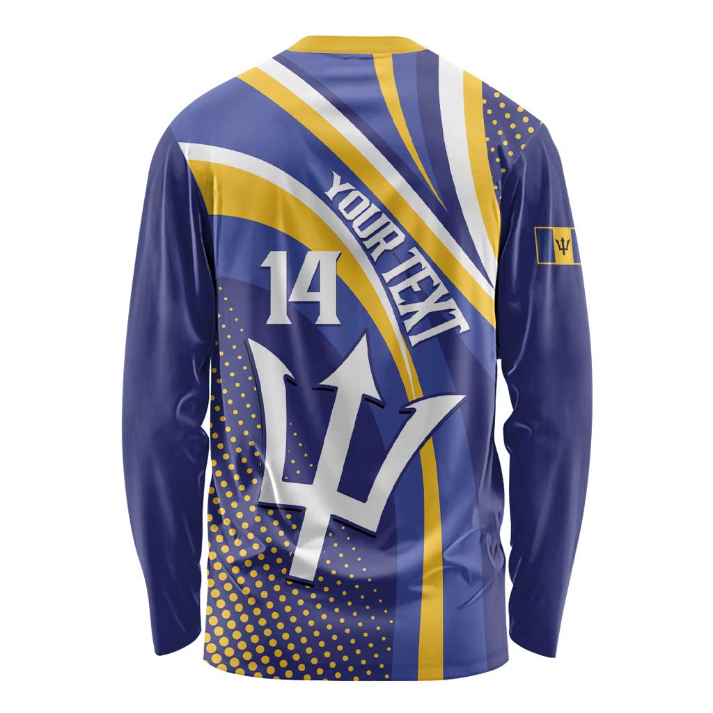 Custom Barbados Royals Cricket Long Sleeve Shirt Go Champions Tridents Yellow Version