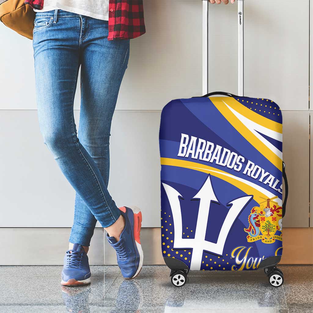 Custom Barbados Royals Cricket Luggage Cover Go Champions Tridents Yellow Version