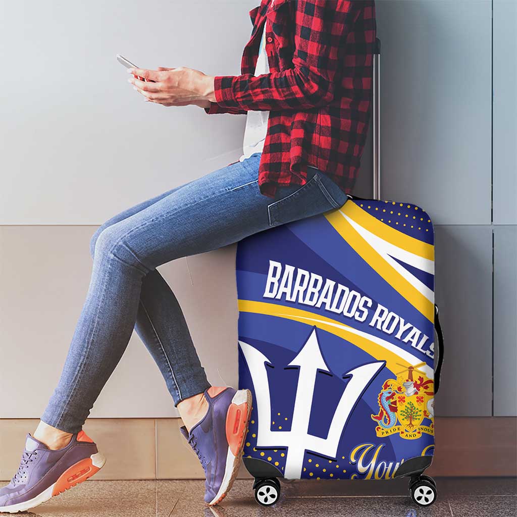 Custom Barbados Royals Cricket Luggage Cover Go Champions Tridents Yellow Version