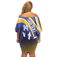 Custom Barbados Royals Cricket Off Shoulder Short Dress Go Champions Tridents Yellow Version
