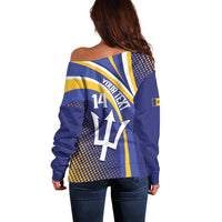 Custom Barbados Royals Cricket Off Shoulder Sweater Go Champions Tridents Yellow Version