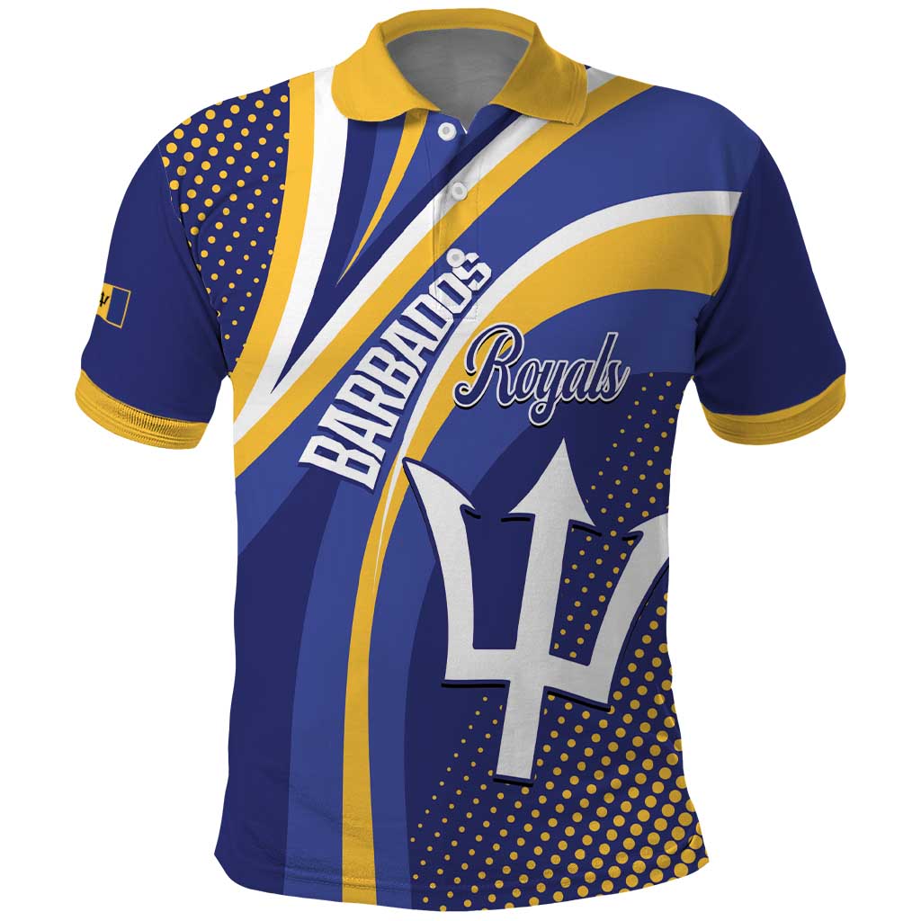 Custom Barbados Royals Cricket Polo Shirt Go Champions Tridents Yellow Version