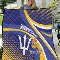 Custom Barbados Royals Cricket Quilt Go Champions Tridents Yellow Version