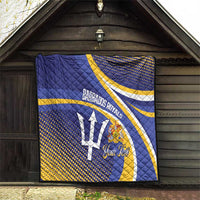 Custom Barbados Royals Cricket Quilt Go Champions Tridents Yellow Version