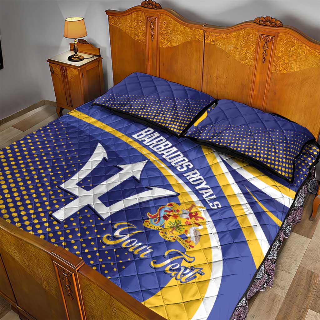 Custom Barbados Royals Cricket Quilt Bed Set Go Champions Tridents Yellow Version