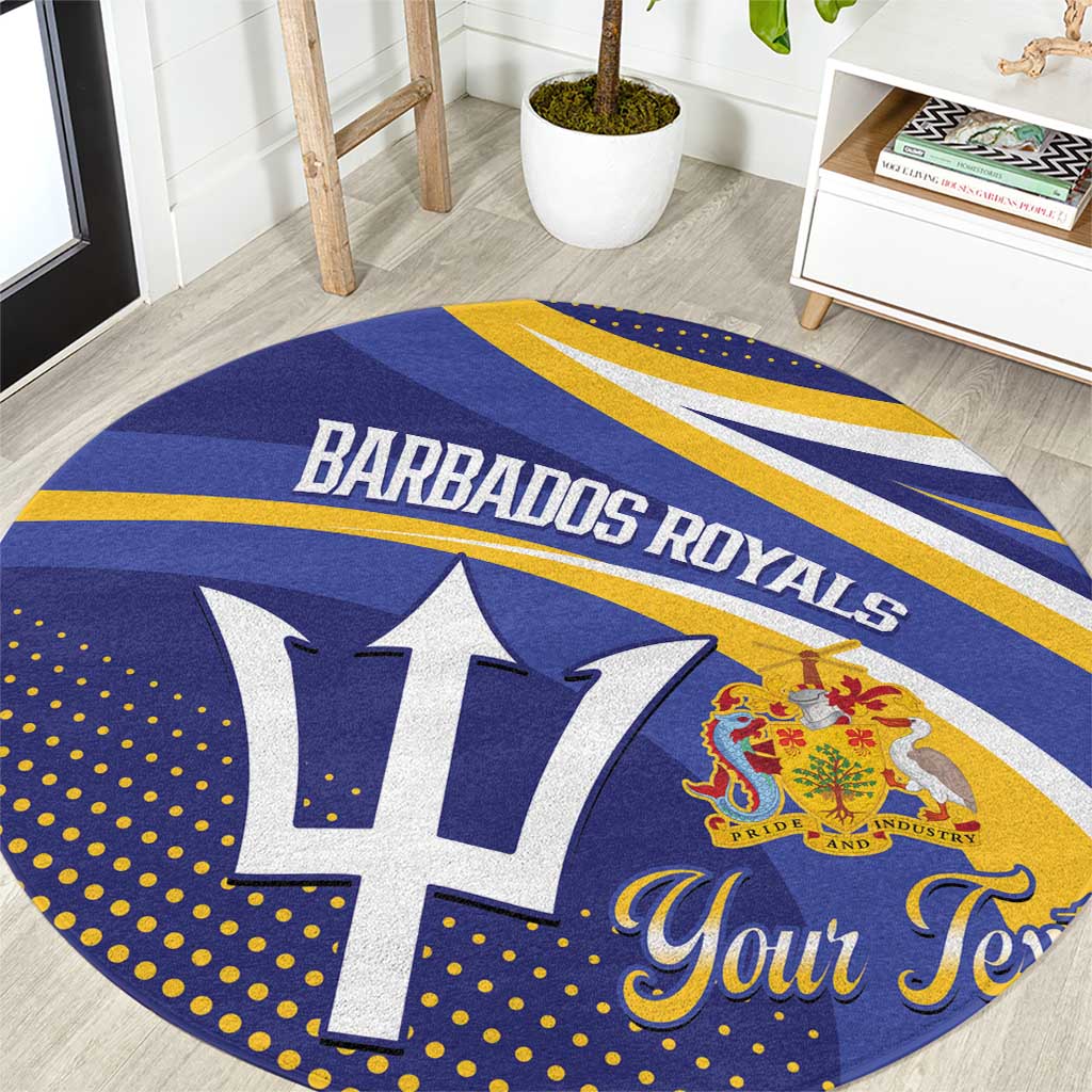 Custom Barbados Royals Cricket Round Carpet Go Champions Tridents Yellow Version