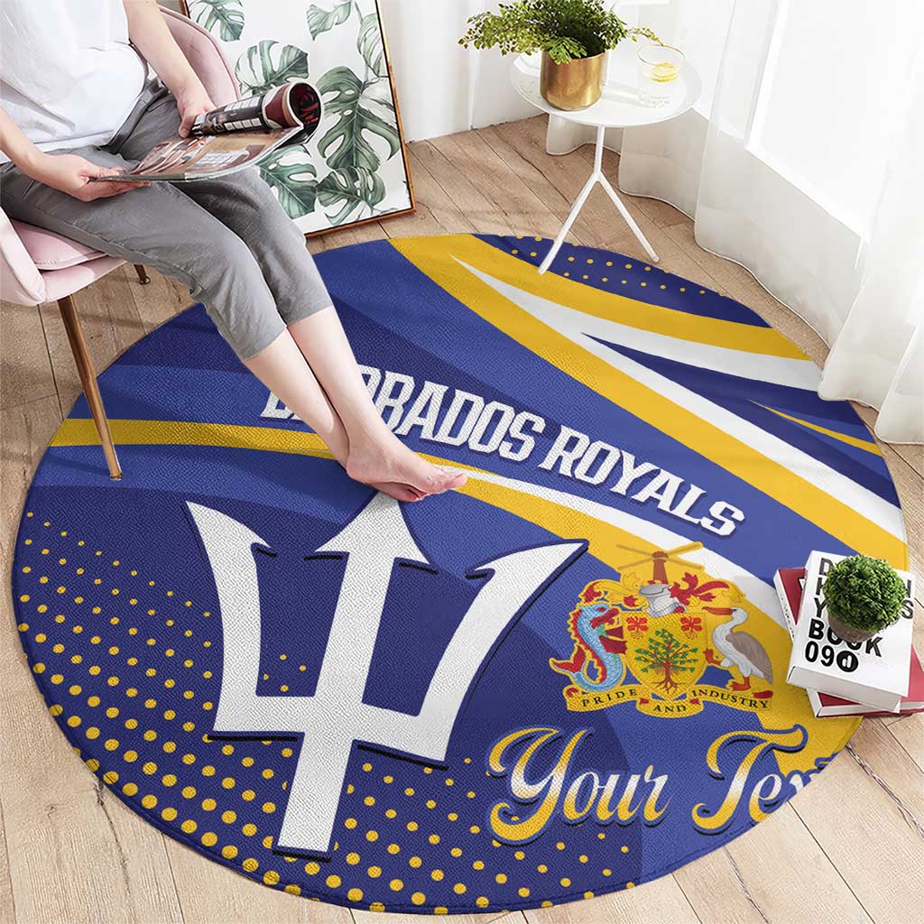 Custom Barbados Royals Cricket Round Carpet Go Champions Tridents Yellow Version