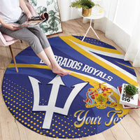 Custom Barbados Royals Cricket Round Carpet Go Champions Tridents Yellow Version