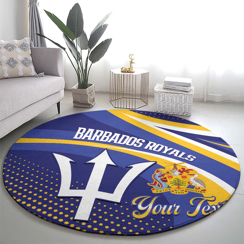 Custom Barbados Royals Cricket Round Carpet Go Champions Tridents Yellow Version