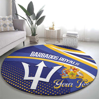 Custom Barbados Royals Cricket Round Carpet Go Champions Tridents Yellow Version