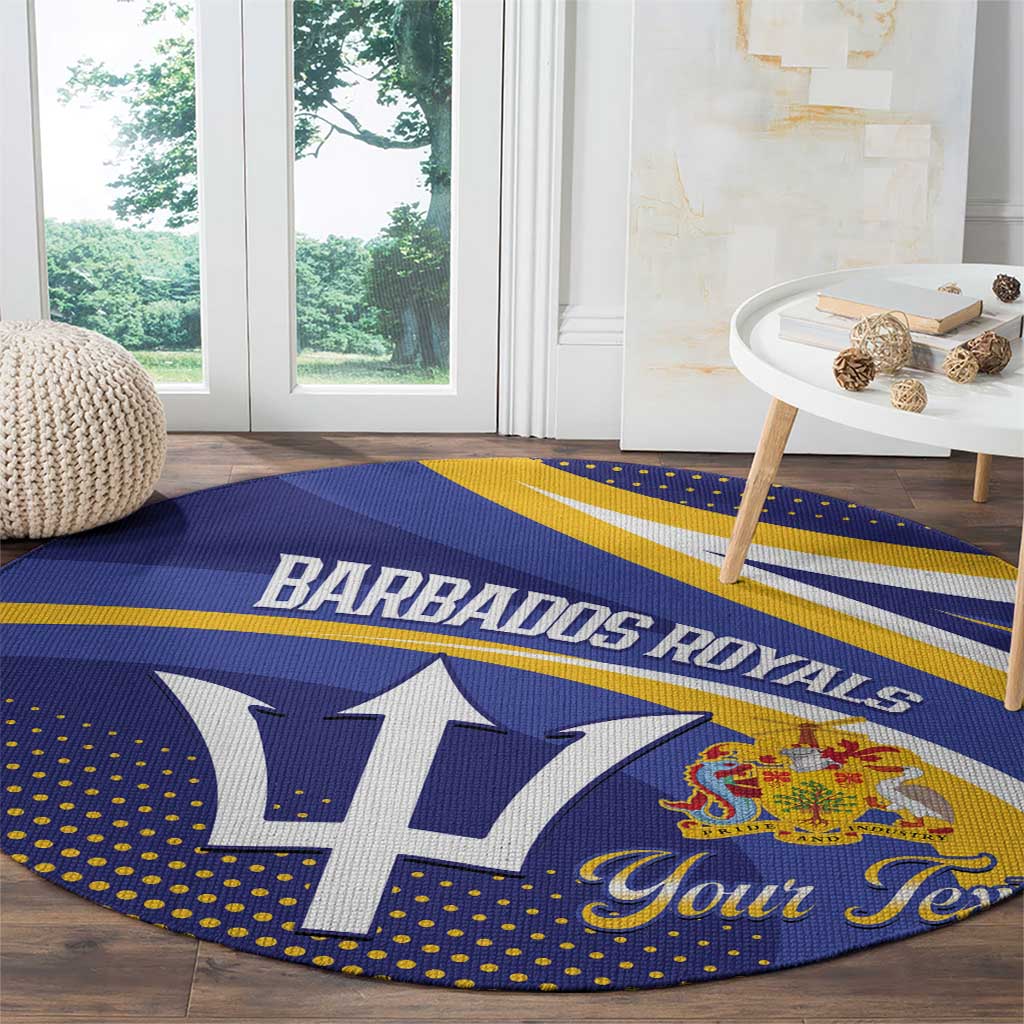 Custom Barbados Royals Cricket Round Carpet Go Champions Tridents Yellow Version