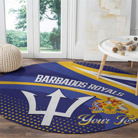 Custom Barbados Royals Cricket Round Carpet Go Champions Tridents Yellow Version