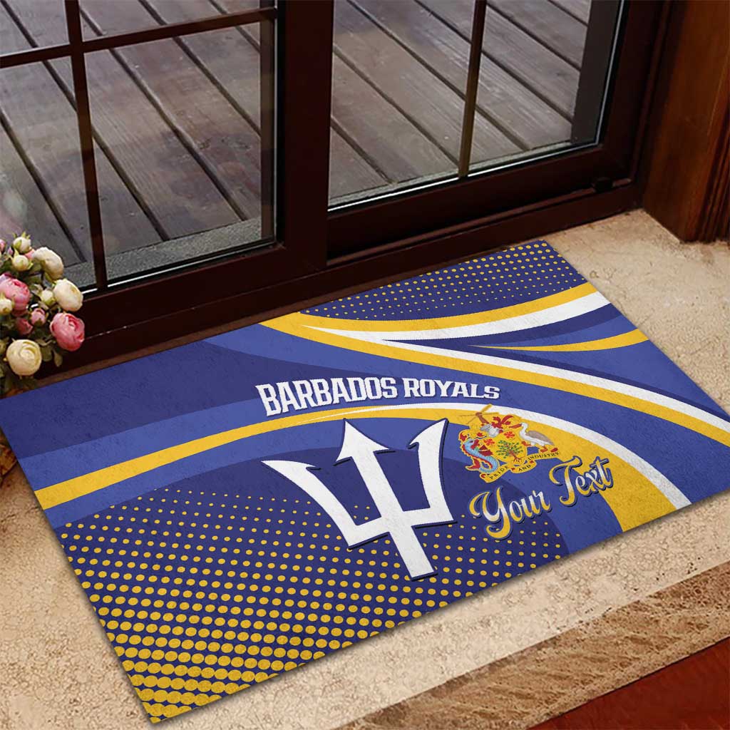 Custom Barbados Royals Cricket Rubber Doormat Go Champions Tridents Yellow Version