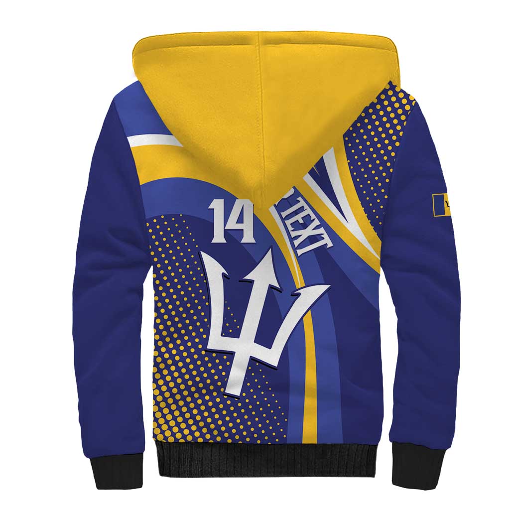Custom Barbados Royals Cricket Sherpa Hoodie Go Champions Tridents Yellow Version