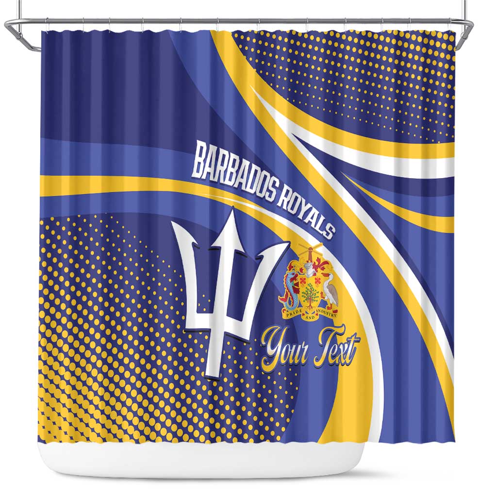 Custom Barbados Royals Cricket Shower Curtain Go Champions Tridents Yellow Version