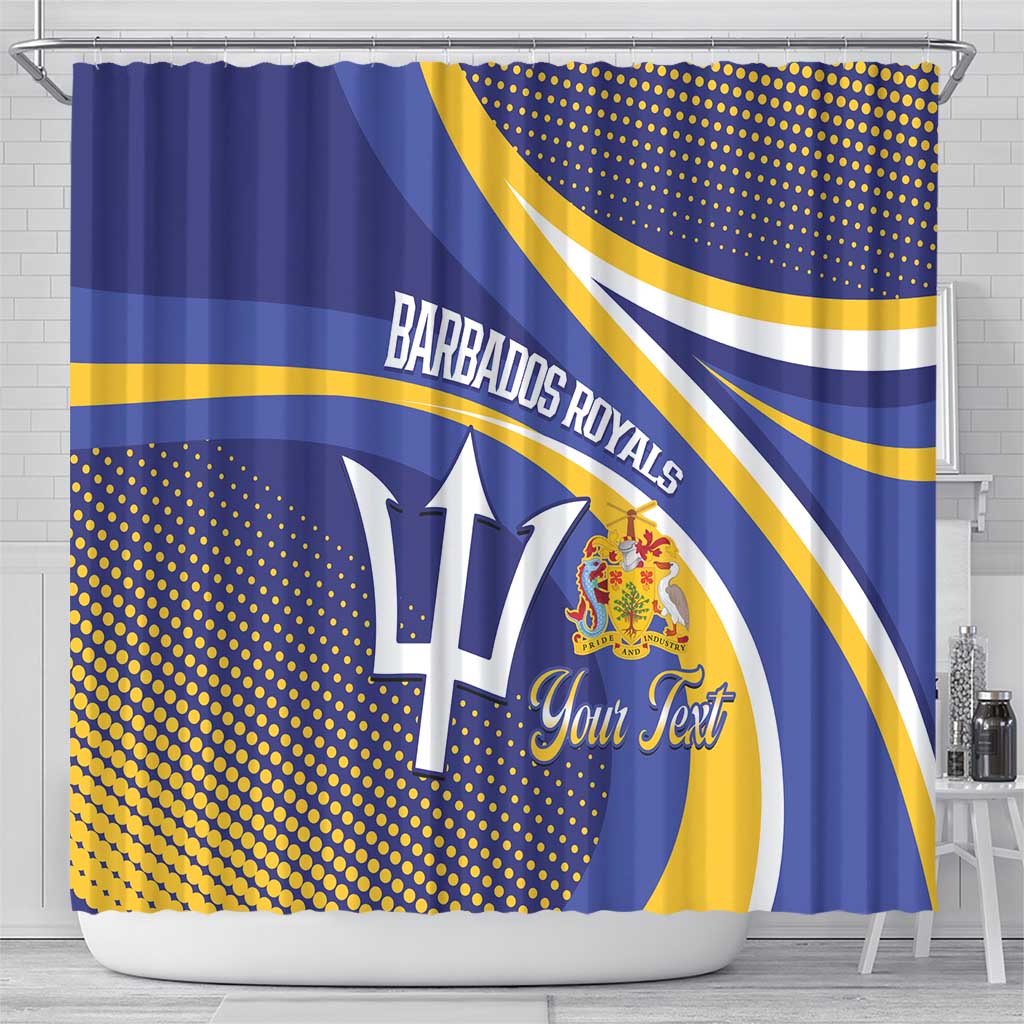 Custom Barbados Royals Cricket Shower Curtain Go Champions Tridents Yellow Version
