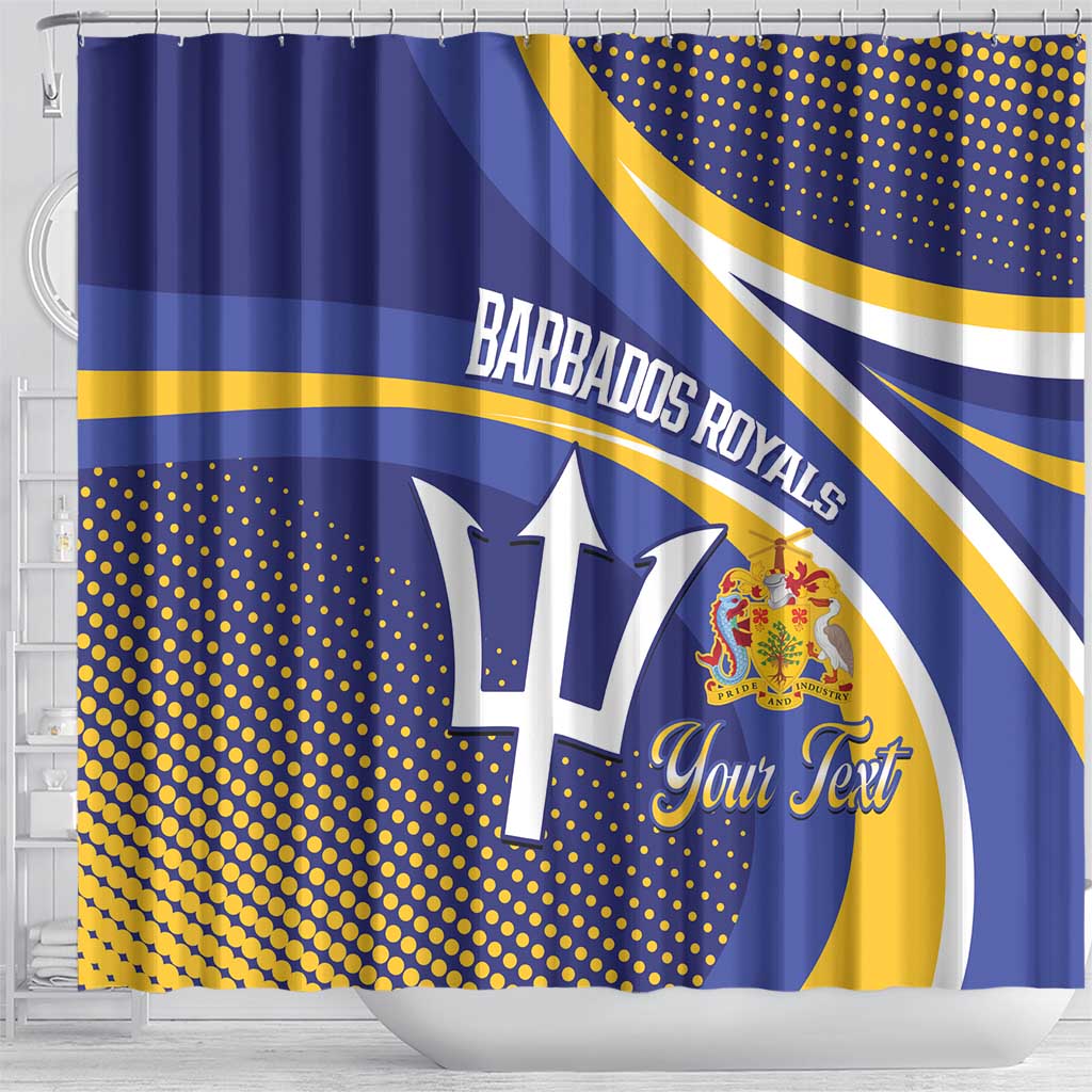 Custom Barbados Royals Cricket Shower Curtain Go Champions Tridents Yellow Version