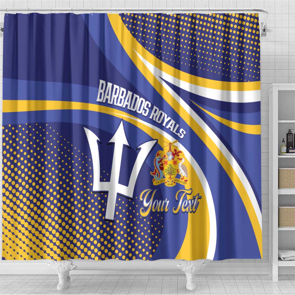 Custom Barbados Royals Cricket Shower Curtain Go Champions Tridents Yellow Version