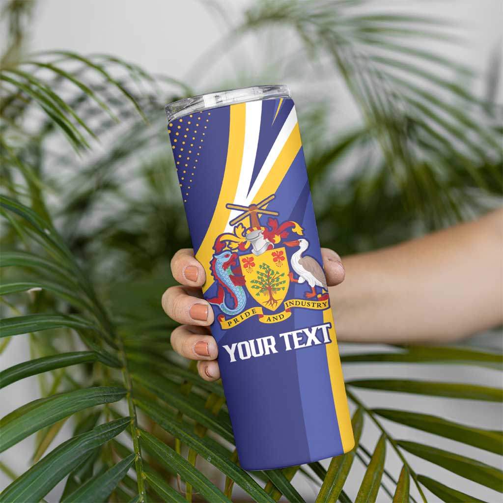 Custom Barbados Royals Cricket Skinny Tumbler Go Champions Tridents Yellow Version