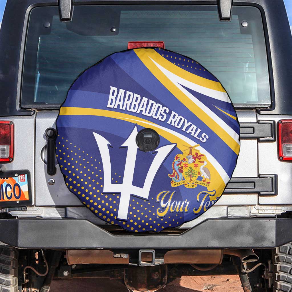 Custom Barbados Royals Cricket Spare Tire Cover Go Champions Tridents Yellow Version