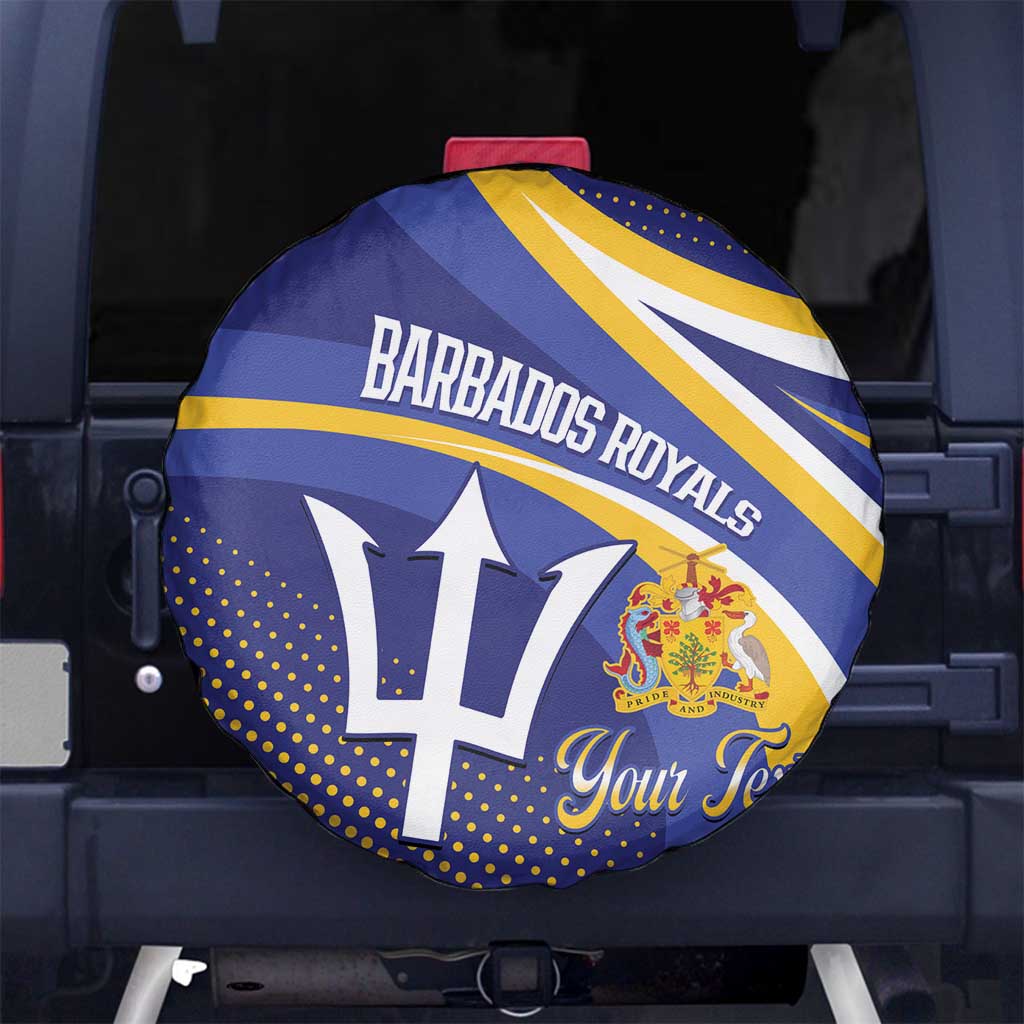 Custom Barbados Royals Cricket Spare Tire Cover Go Champions Tridents Yellow Version