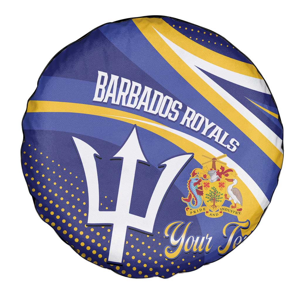 Custom Barbados Royals Cricket Spare Tire Cover Go Champions Tridents Yellow Version