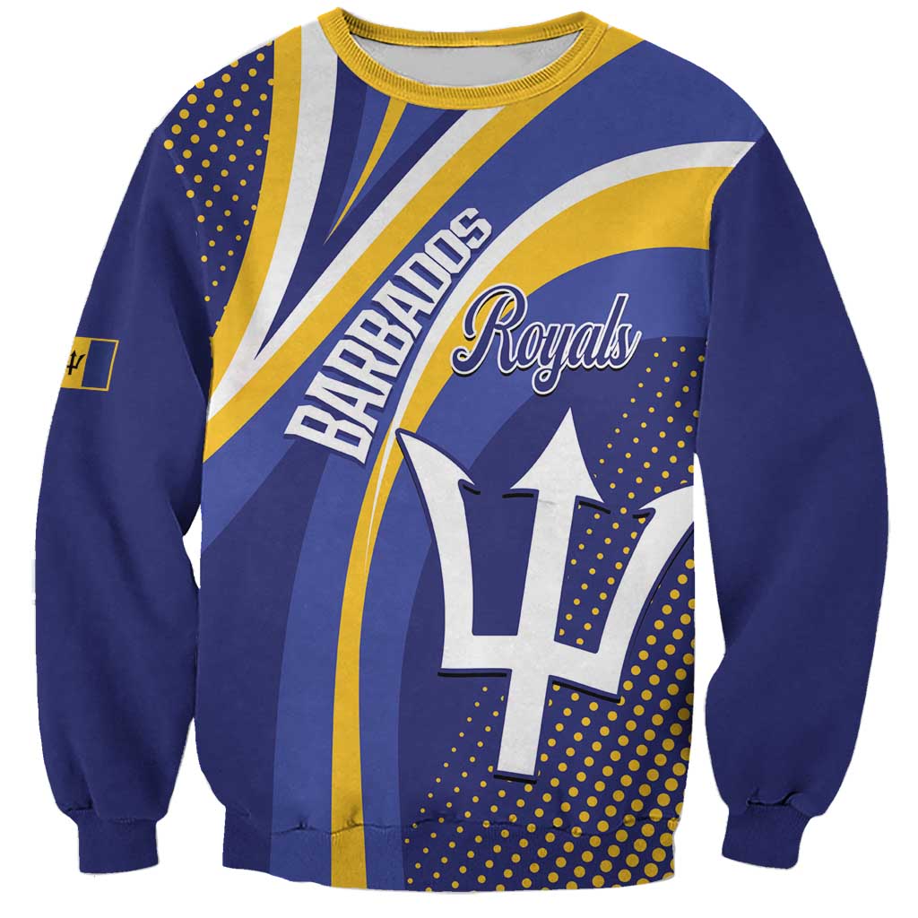 Custom Barbados Royals Cricket Sweatshirt Go Champions Tridents Yellow Version