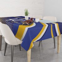Custom Barbados Royals Cricket Tablecloth Go Champions Tridents Yellow Version