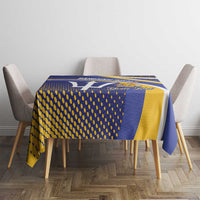 Custom Barbados Royals Cricket Tablecloth Go Champions Tridents Yellow Version