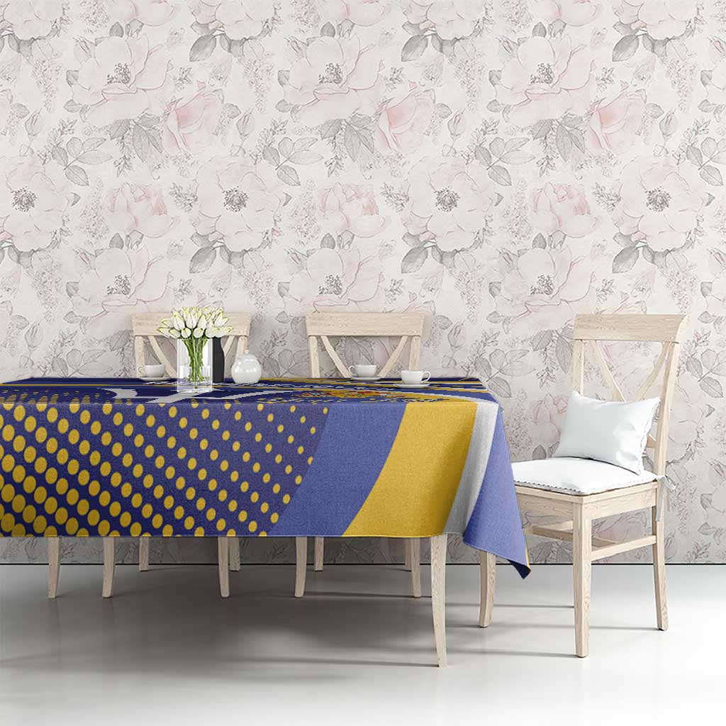 Custom Barbados Royals Cricket Tablecloth Go Champions Tridents Yellow Version