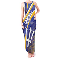 Custom Barbados Royals Cricket Tank Maxi Dress Go Champions Tridents Yellow Version