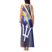 Custom Barbados Royals Cricket Tank Maxi Dress Go Champions Tridents Yellow Version