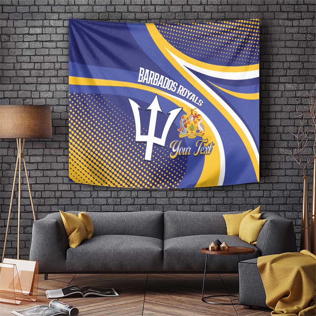Custom Barbados Royals Cricket Tapestry Go Champions Tridents Yellow Version