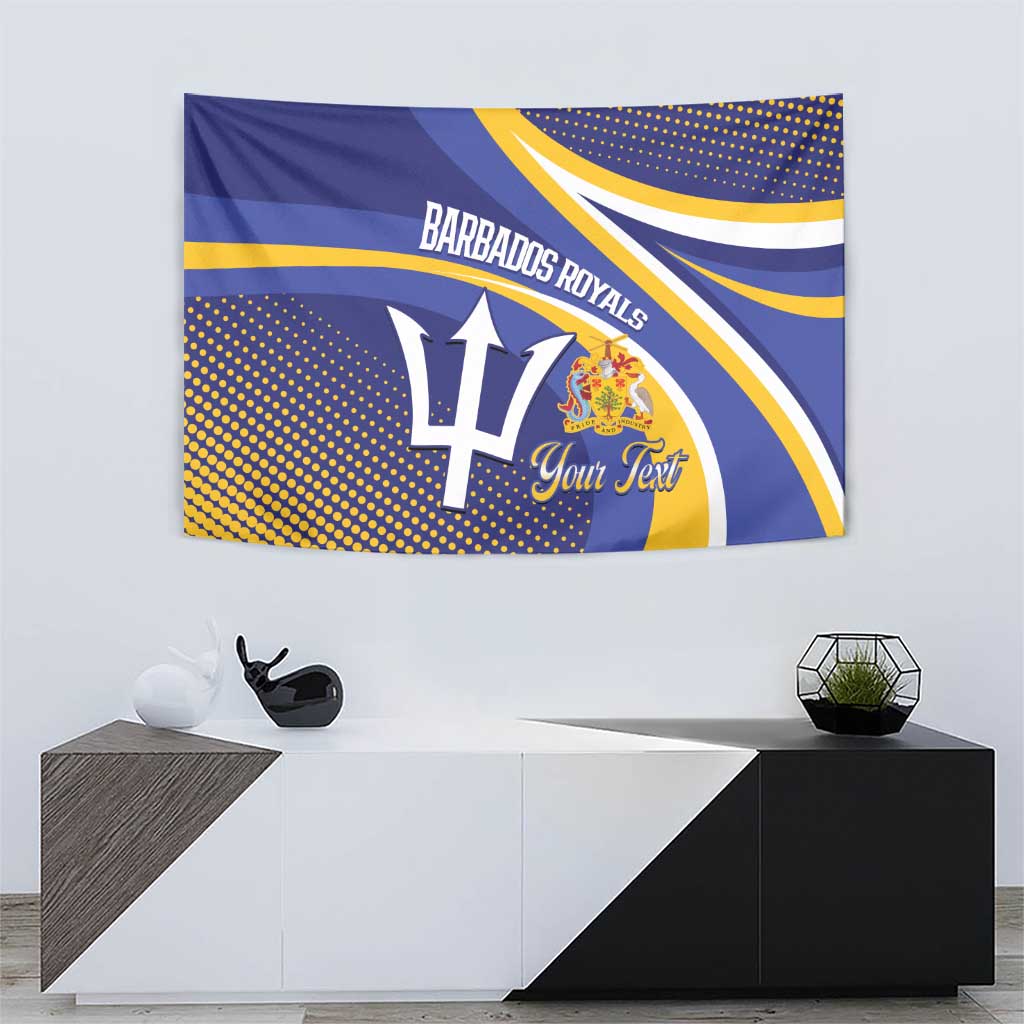 Custom Barbados Royals Cricket Tapestry Go Champions Tridents Yellow Version